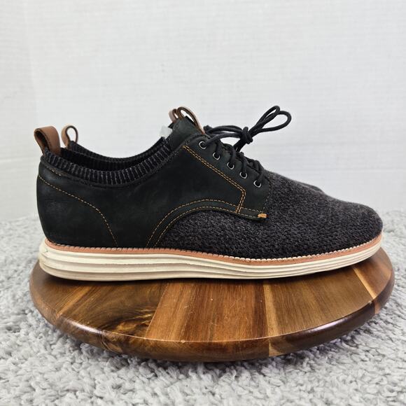 Cole Haan Mens 11M OriginalGrand Gray Knit Business Casual Saddle Oxford Sneaker